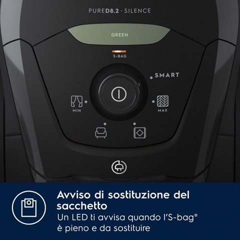 Electrolux PD82-GREEN Aspirapolvere con sacco Pure D8 GREEN