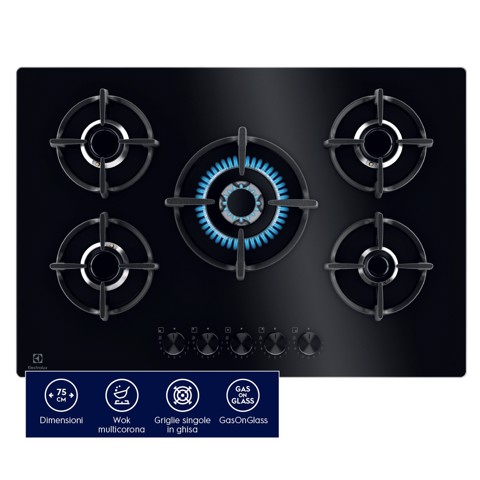 Electrolux Piano Gas Comandi Frontali 75 Cm EGG75372K