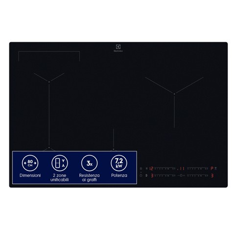 Electrolux Piano Induzione Bridge Matt 80 Cm EIV83443CT MADE IN EUROPE