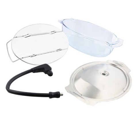 Electrolux S.STEAMKIT accessorio e componente per forno Nero, Acciaio inossidabile, Trasparente Vetro, Acciaio inossidabile Set per cottura a vapore