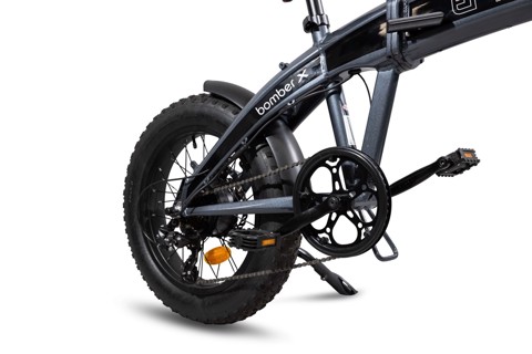 EMG Bomber X - telaio in alluminio pieghevole 17", ruote da 20", doppio freno a disco, batteria 48V 12Ah, cambio Shimano
