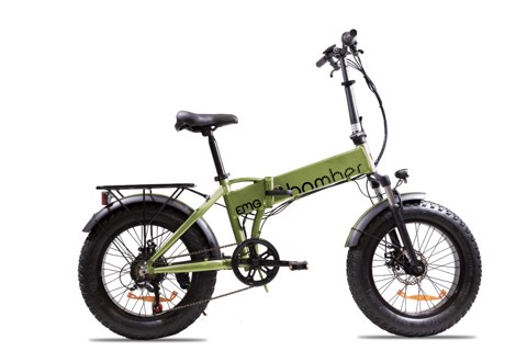 EMG Bici Elettrica Fat Bike Bomber 250W con telaio 17" foldable, ruota 20", Freni a disco a/p, Cambio Shimano e batteria 10Ah