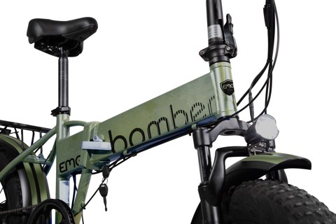 EMG Bici Elettrica Fat Bike Bomber 250W con telaio 17" foldable, ruota 20", Freni a disco a/p, Cambio Shimano e batteria 10Ah