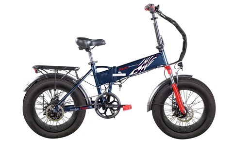 EMG  Bici Elettrica Fat Bike Bomber MWC con telaio pieghevole 17", ruota 20", Cambio Shimano, Motore 250W, batteria 48V 10Ah