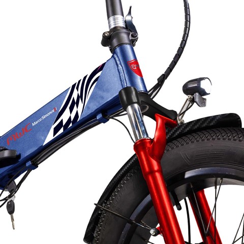 EMG  Bici Elettrica Fat Bike Bomber MWC con telaio pieghevole 17", ruota 20", Cambio Shimano, Motore 250W, batteria 48V 10Ah