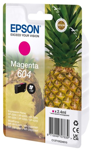 Epson 604 ananas cartuccia inchiostro originale magenta 1pz