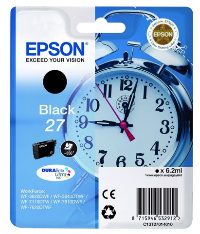 Epson Alarm clock Singlepack Black 27 DURABrite Ultra Ink