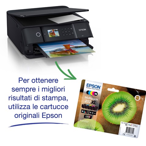 Epson Expression Premium XP-6100 stampante multifunzionale Wireless, Stampa, Scansiona, Copia, Stampa fotografie, Fronte/Retro, Display LCD da 6,1 cm, Stampa fino a 32 pag/min EX DEMO - Prodotto nuovo imballo aperto