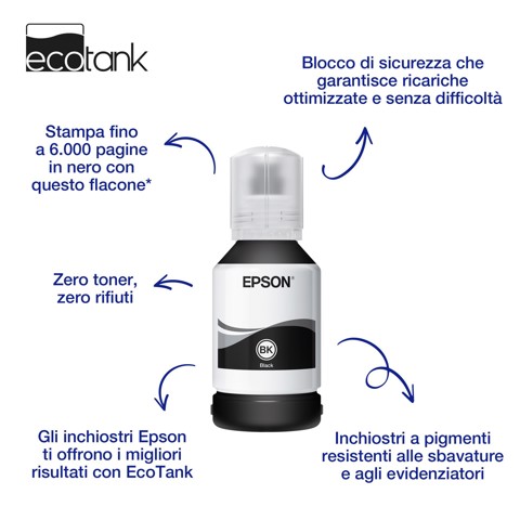 Epson Flacone di inchiostro a pigmenti nero EcoTank 111