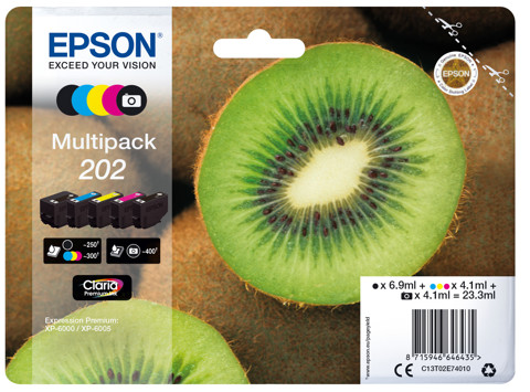 Epson 202 Kiwi Multipack cartuccia d'inchiostro 5 colori (PBK/BK/C/Y/M)