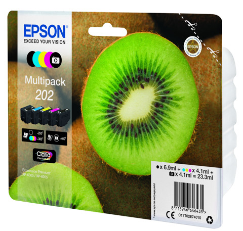Epson 202 Kiwi Multipack cartuccia d'inchiostro 5 colori (PBK/BK/C/Y/M)