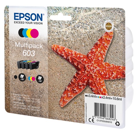 Epson 603 stella marina Multipack cartuccia d'inchiostro 4 colori (BK/C/M/Y)