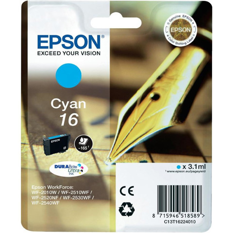 Epson 16 penna cruciverba cartuccia inchiostro originale ciano 1pz