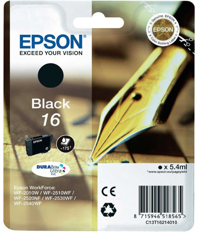 Epson 16 penna cruciverba cartuccia inchiostro originale nero 1pz
