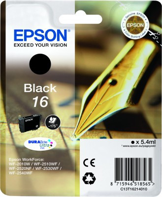 Epson 16 penna cruciverba cartuccia inchiostro originale nero 1pz