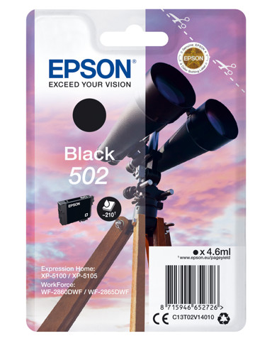 Epson 502 Binocolo cartuccia inchiostro originale nero 1pz