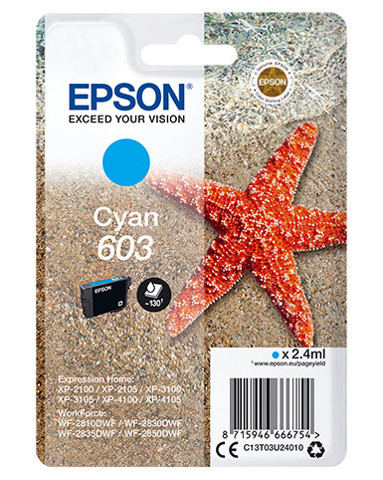 Epson 603 stella marina cartuccia inchiostro originale ciano 1pz