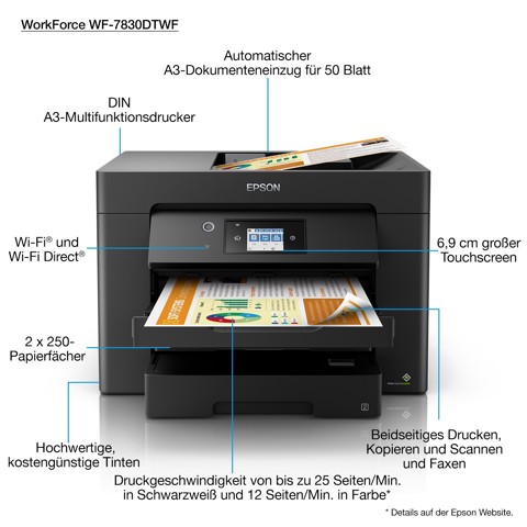 WorkForce WF-7830DTWF stampante A3 multifunzione inkjet 
