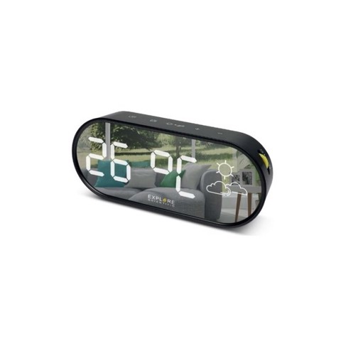 Explore Scientific OXS012 Orologio/sveglia a specchio con previsioni del tempo