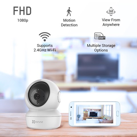 EZVIZ C6N Telecamera Wi-Fi motorizzata per interno con vista a 360°