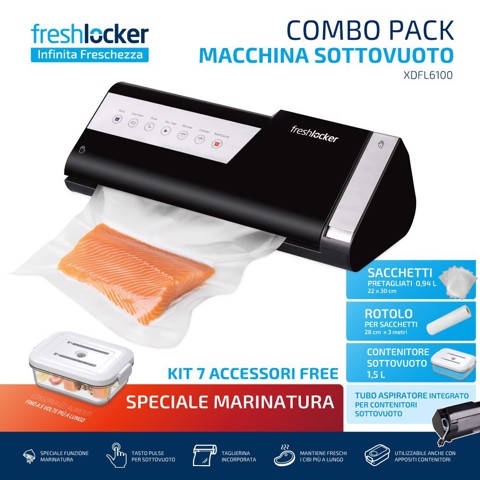 Freshlocker XDFL6100 macchina per sottovuoto 0,7 mbar Nero, Bianco
