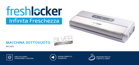 Freshlocker XDFL99SS macchina per sottovuoto 800 mbar Argento, Bianco