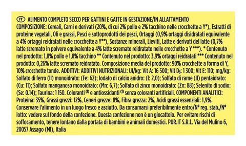 Friskies 12497316 cibo secco per gatti 375 g Junior Pollo, Latte, Turchia, Vegetale