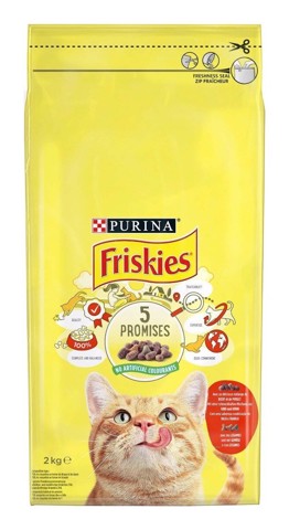Friskies 12590463 cibo secco per gatti 2 kg Adulto Manzo, Pollo, Vegetale