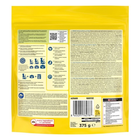 Friskies cibo secco per gatti sterilizzati 375 g Salmone, Verdure