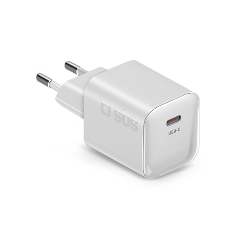 GaN wall charger 1x Type-C PD 20W, white