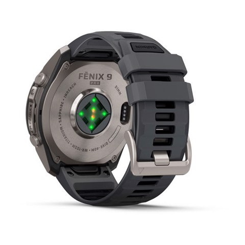 Garmin fēnix 9 Pro 3,81 cm (1.5") AMOLED 51 mm Digitale 466 x 466 Pixel Touch screen Titanio Wi-Fi GPS (satellitare)