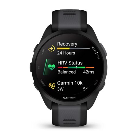 Garmin Forerunner 165 3,05 cm (1.2") AMOLED 43 mm Digitale 390 x 390 Pixel Touch screen Nero GPS (satellitare)
