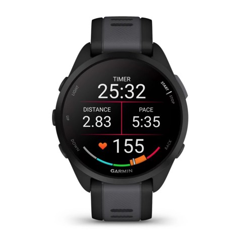 Garmin Forerunner 165 3,05 cm (1.2") AMOLED Digitale 390 x 390 Pixel Touch screen Nero GPS (satellitare)