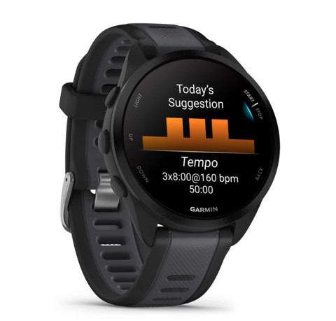Garmin Forerunner 165 3,05 cm (1.2") AMOLED Digitale 390 x 390 Pixel Touch screen Nero GPS (satellitare)