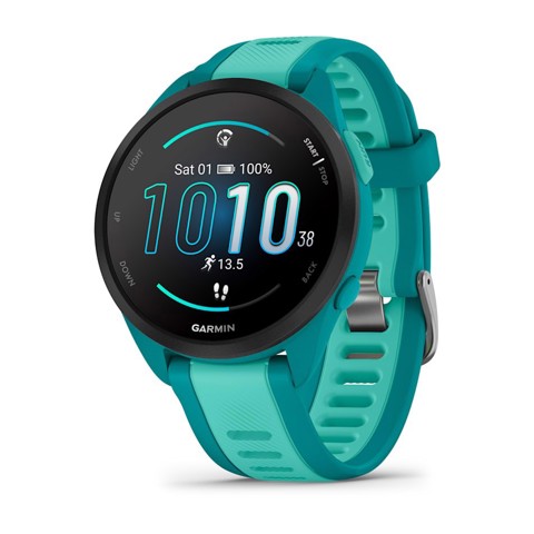 Garmin Forerunner 165 Music 3,05 cm (1.2") AMOLED 43 mm Digitale 390 x 390 Pixel Touch screen Turchese GPS (satellitare)