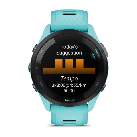 Garmin Forerunner 265 3,3 cm (1.3") AMOLED 46 mm Digitale 416 x 416 Pixel Touch screen Nero, Blu Wi-Fi GPS (satellitare)