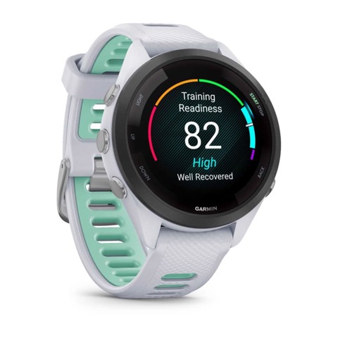 Garmin Forerunner 265S 2,79 cm (1.1") AMOLED 42 mm Digitale 360 x 360 Pixel Touch screen Nero, Bianco Wi-Fi GPS (satellitare)