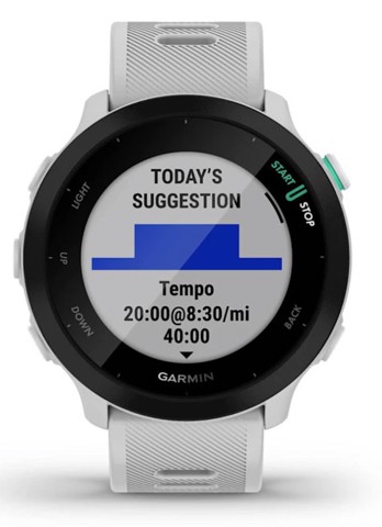 Garmin Forerunner 55 2,64 cm (1.04") MIP 42 mm Digitale 208 x 208 Pixel Bianco GPS (satellitare)