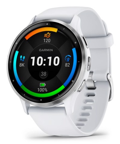 Garmin Venu 3 3,56 cm (1.4") AMOLED 45 mm Digitale 454 x 454 Pixel Touch screen Argento, Bianco Wi-Fi GPS (satellitare)