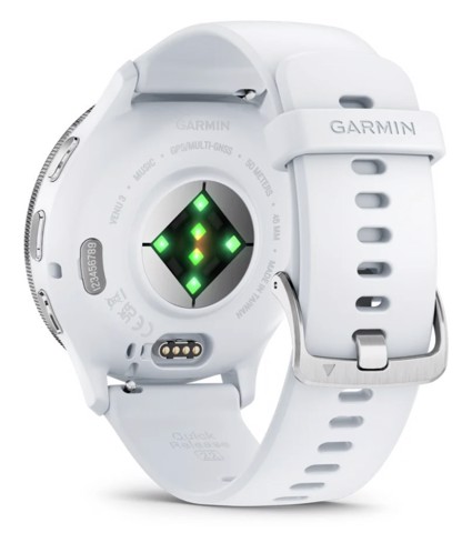 Garmin Venu 3 3,56 cm (1.4") AMOLED 45 mm Digitale 454 x 454 Pixel Touch screen Argento, Bianco Wi-Fi GPS (satellitare)