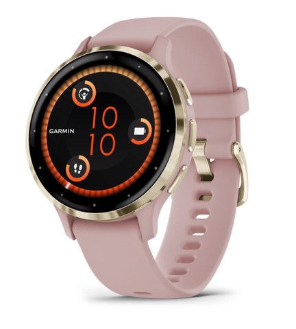 Garmin Venu 3S 3,05 cm (1.2") AMOLED 41 mm Digitale 390 x 390 Pixel Touch screen Oro, Rosa Wi-Fi GPS (satellitare)