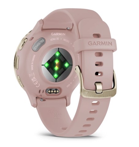Garmin Venu 3S 3,05 cm (1.2") AMOLED 41 mm Digitale 390 x 390 Pixel Touch screen Oro, Rosa Wi-Fi GPS (satellitare)