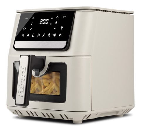 Girmi Friggitrice ad Aria 1700W 6,5 Litri con finestra Digitale e con Ricettario ECOFRIT CRISP INCANTO