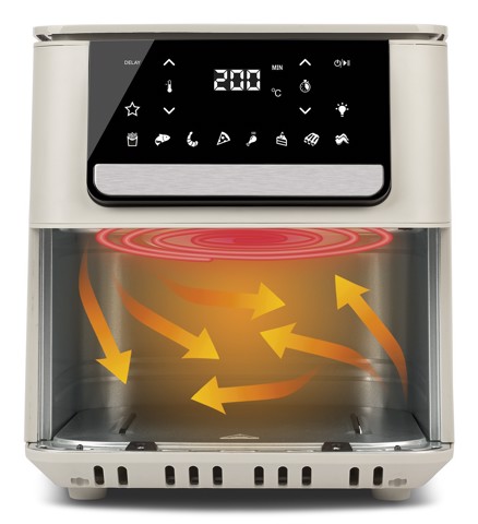 Girmi Friggitrice ad Aria 1700W 6,5 Litri con finestra Digitale e con Ricettario ECOFRIT CRISP INCANTO