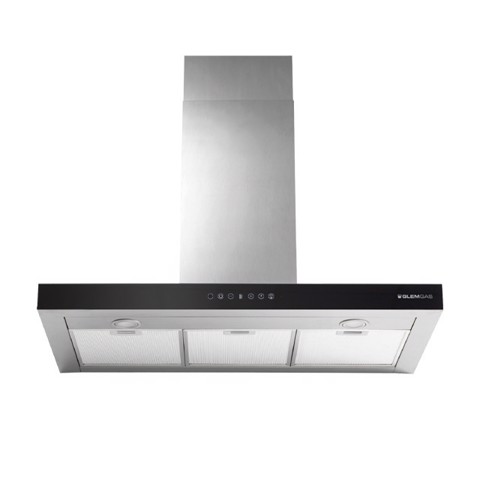 Glem Gas GHB990IXA cappa aspirante Cappa aspirante a parete Nero, Acciaio inox 679 m³/h