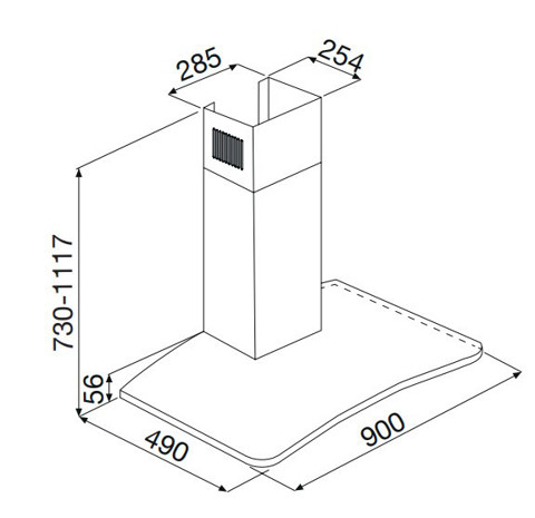 Glem Gas GHS973IX cappa aspirante Cappa aspirante a parete Acciaio inossidabile 679 m³/h A