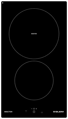 Glem Gas GTI322 piano cottura Nero Da incasso A induzione 2 Fornello(i)