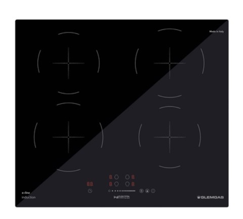 Glem Gas GTI640SL piano cottura Nero Da incasso 60 cm Piano cottura a induzione 4 Fornello(i)