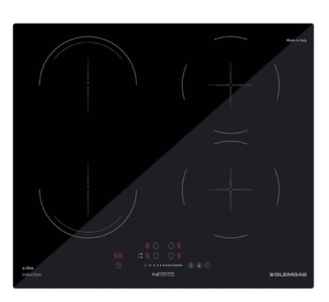 Glem Gas GTI641BSL piano cottura Nero Da incasso 60 cm Piano cottura a induzione 4 Fornello(i)