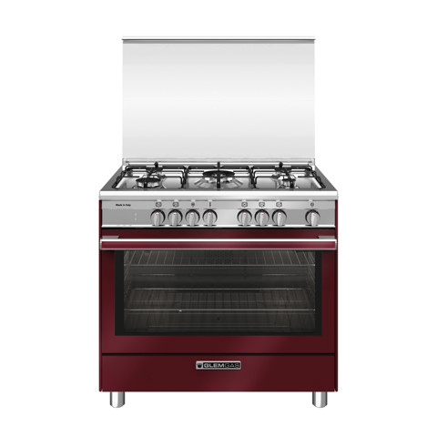 Glem Gas SB965MRV cucina Piano cottura Rosso, Acciaio inossidabile A+